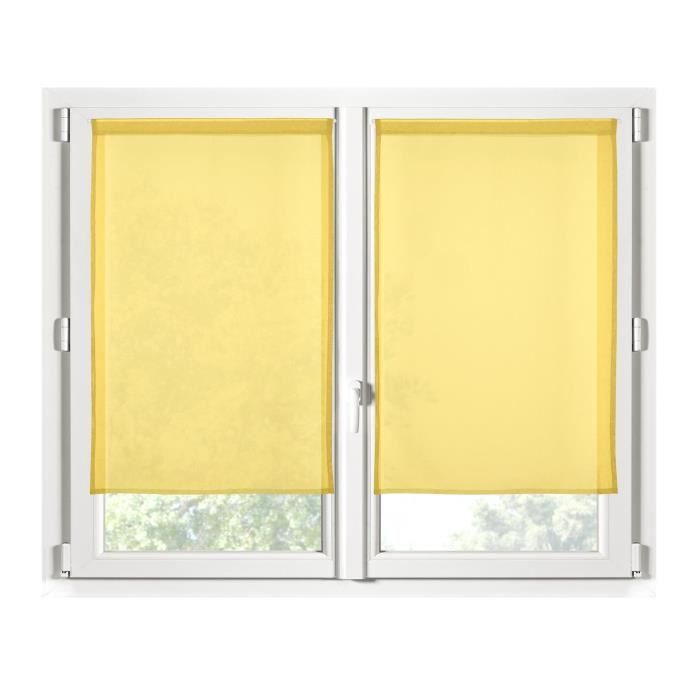 Rideaux - Monna - Voile - 70 x 200 cm - Jaune - 100% polyester