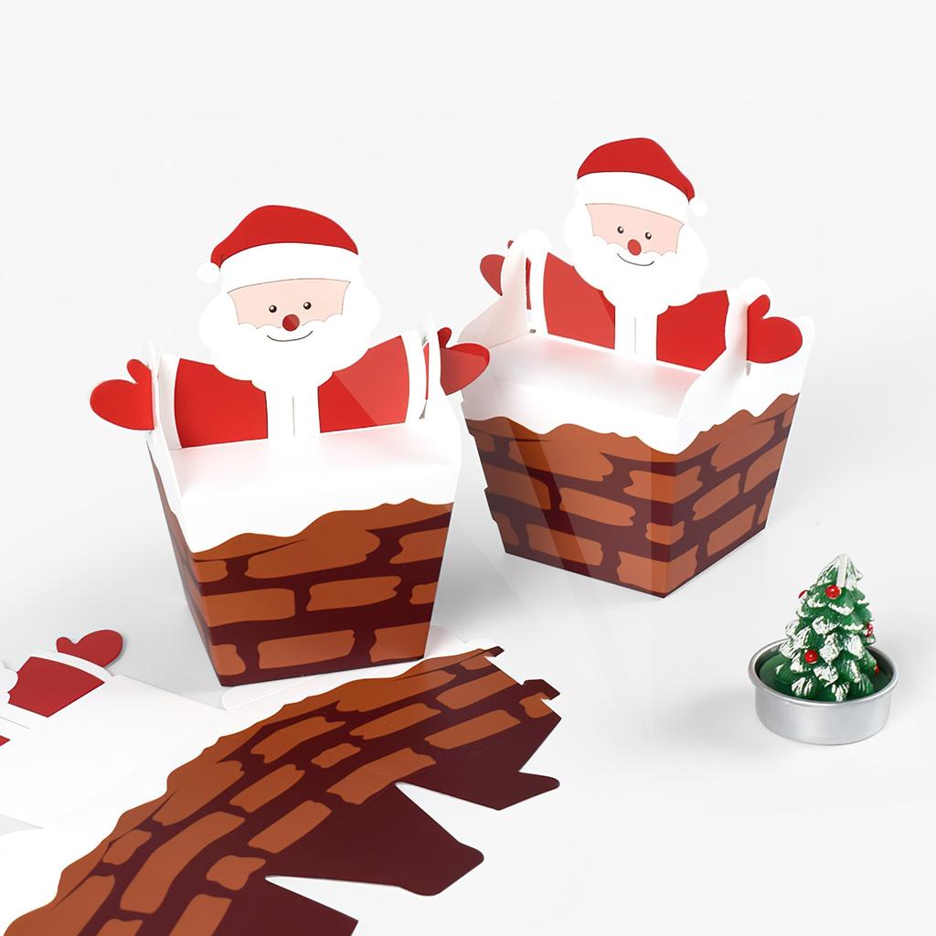 10 шт. Рождественская подарочная упаковочная коробка, Рождественская подарочная коробка