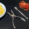 1 Deluxe Crab Eating Set - Zinc Alloy Crab Leg Pliers and Spoon, Durable Seafood Shell Opener, Easy-to-Use Catering Accessories