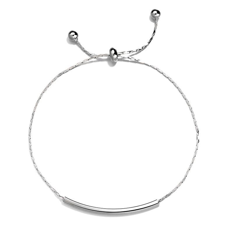 925 Sterling Silver Simple Charm Bracelet &Bangle for Women Girls Party Jewelry Sl323