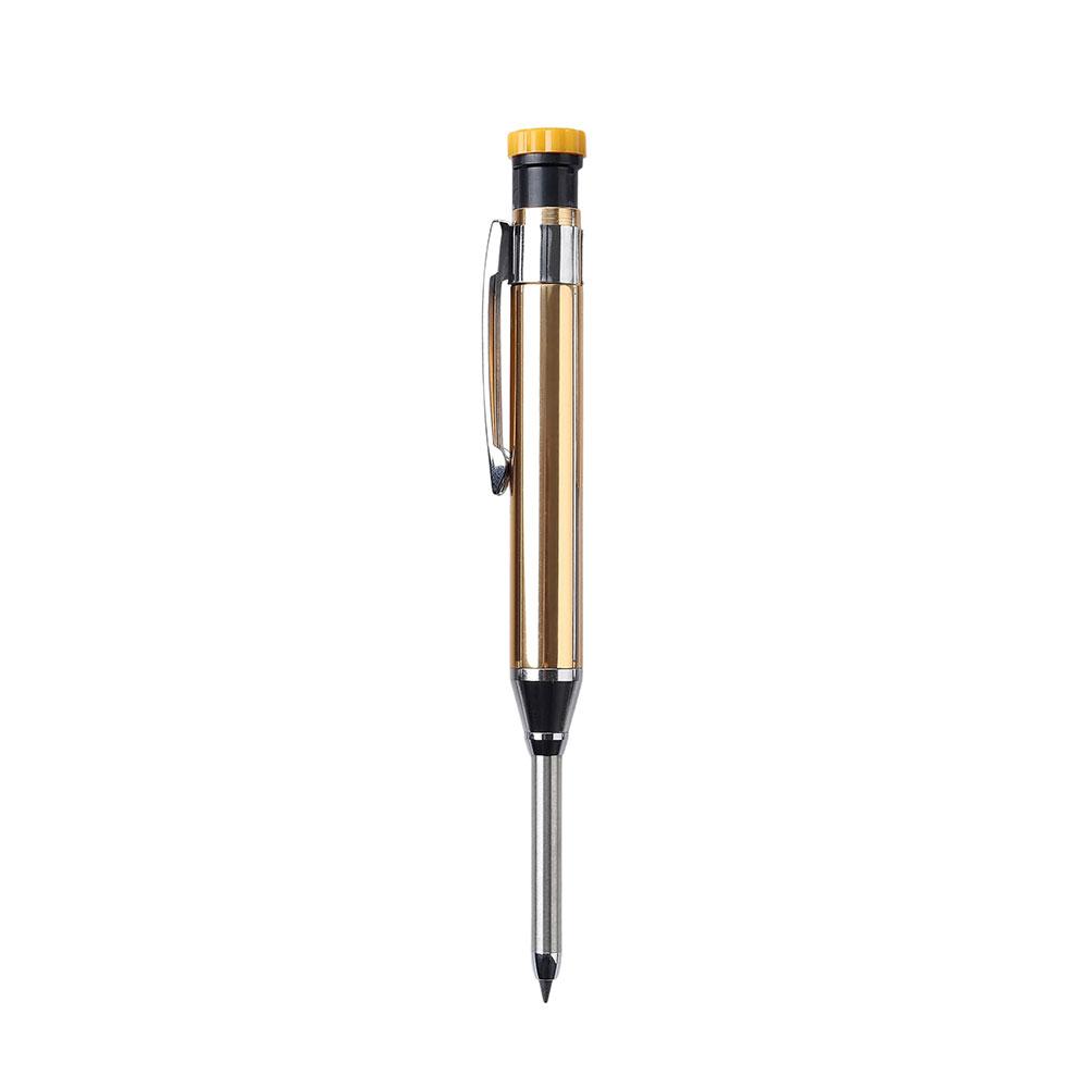 Long Head Nib Deep Hole Woodworking Metal Solid Carpenter Mechanical Pencil Set with Sharpener Construction Marking Scriber Tool