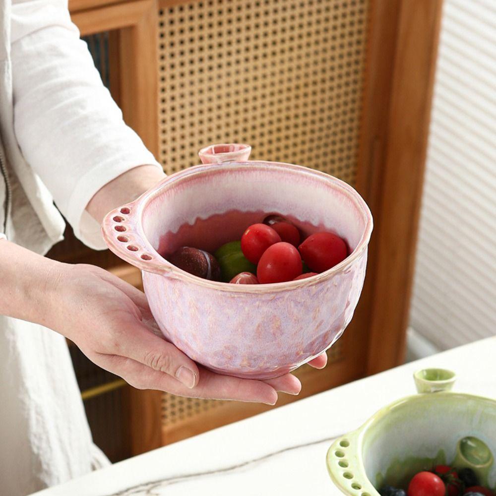 Self-spinning Fruit Washing Bowl Large Capacity Food Cleaning Basin Food Cleaning