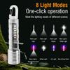 Portable Super Bright Zoom LED Keychain Flashlight Built-in 18650 Battery Type-C Rechargeable Torch Outdoor Camping Lamp