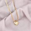 Stainless Steel New Fashion Upscale Jewelry Love Heart Lovers Love You More Charms Chain Choker Necklace Pendant for Women KTJ