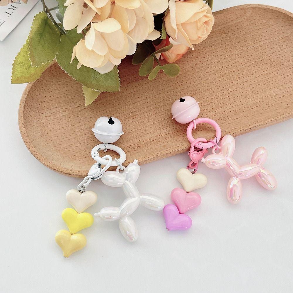 Cute Jelly Dog Key Chain Kawaii Love Puppy Keyring Creative Dog Balloon Keychain  Car Key
