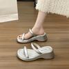 2025 Корейская версия летней новой моды шлепанцы на платформе мюли с открытым носком крутые шлепанцы