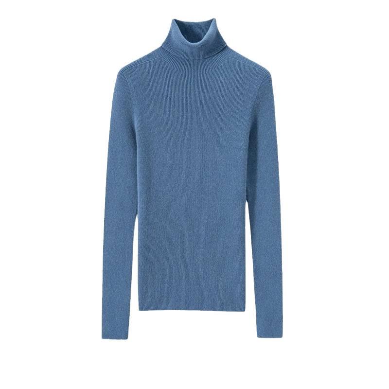 Women's Slim Fit Seamless Cashmere Turtleneck Sweater - Versatile, Flattering Knit for Autumn/Winter