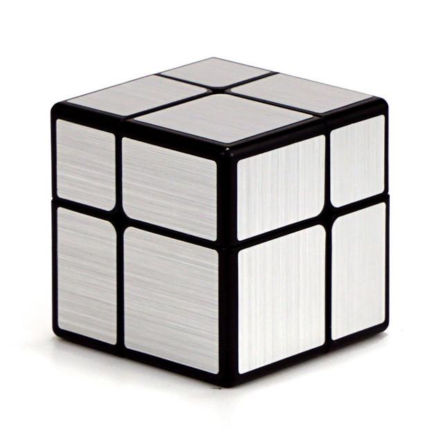 QiYi Mirror 2x2 Magic Cube Puzzle Speed ​​Magic Cube Золотая/Серебряная наклейка Кубик Игрушки для детей