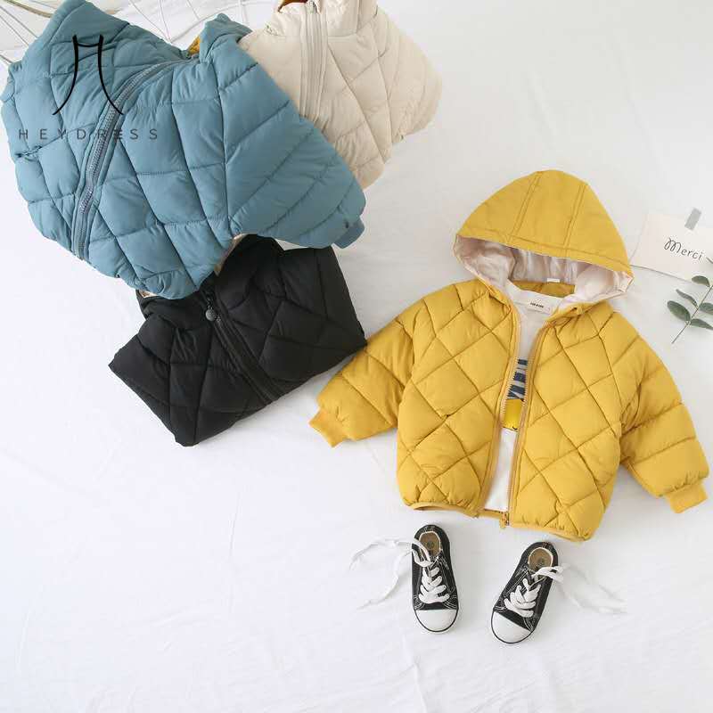 Cottonpadded Autumn Winter Coat Children For Boys And Girls Thick Hooded Coat Koreanstyle Children Cottonpadded Jacket Short Childrens Clothing