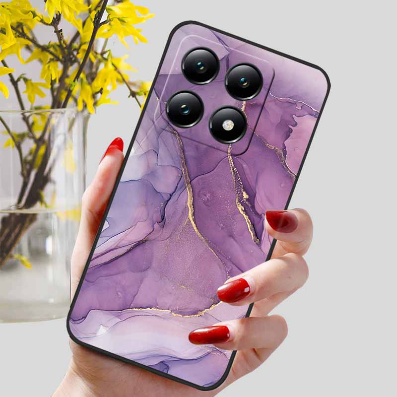 Для Xiaomi 14T / 14T Pro Чехол Модный Черный ТПУ Мраморный Расписной Чехол для Xiaomi 14T Pro Ударопрочный Корпус Capa Силиконовый Мешок 6.67''