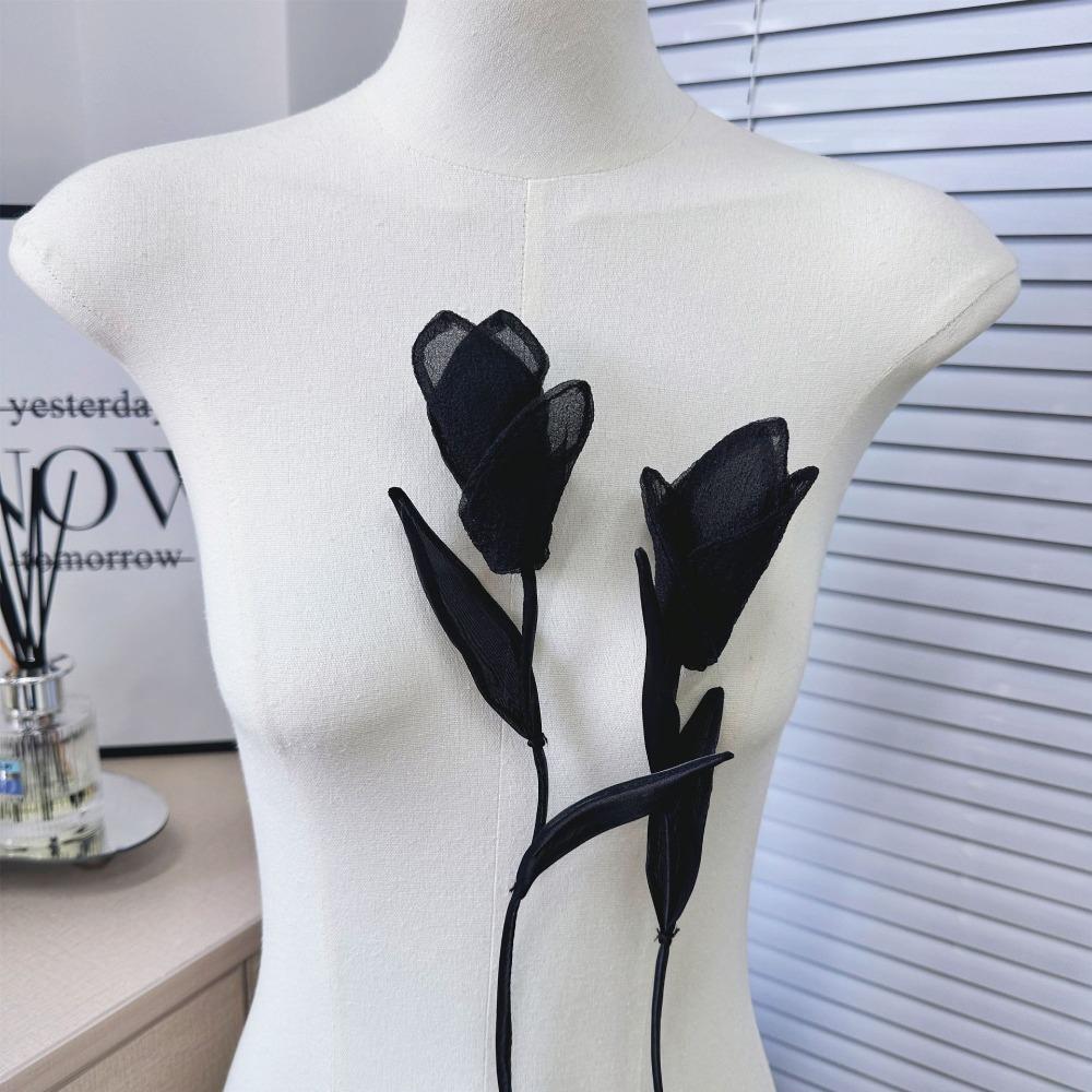 Цветочная форма, сплошной цвет, аксессуары для одежды, аксессуары для одежды из органзы, украшение платья