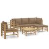VidaXL Garden Lounge Set 6 Pcs with Taupe Cushions Bamboo 3155115
