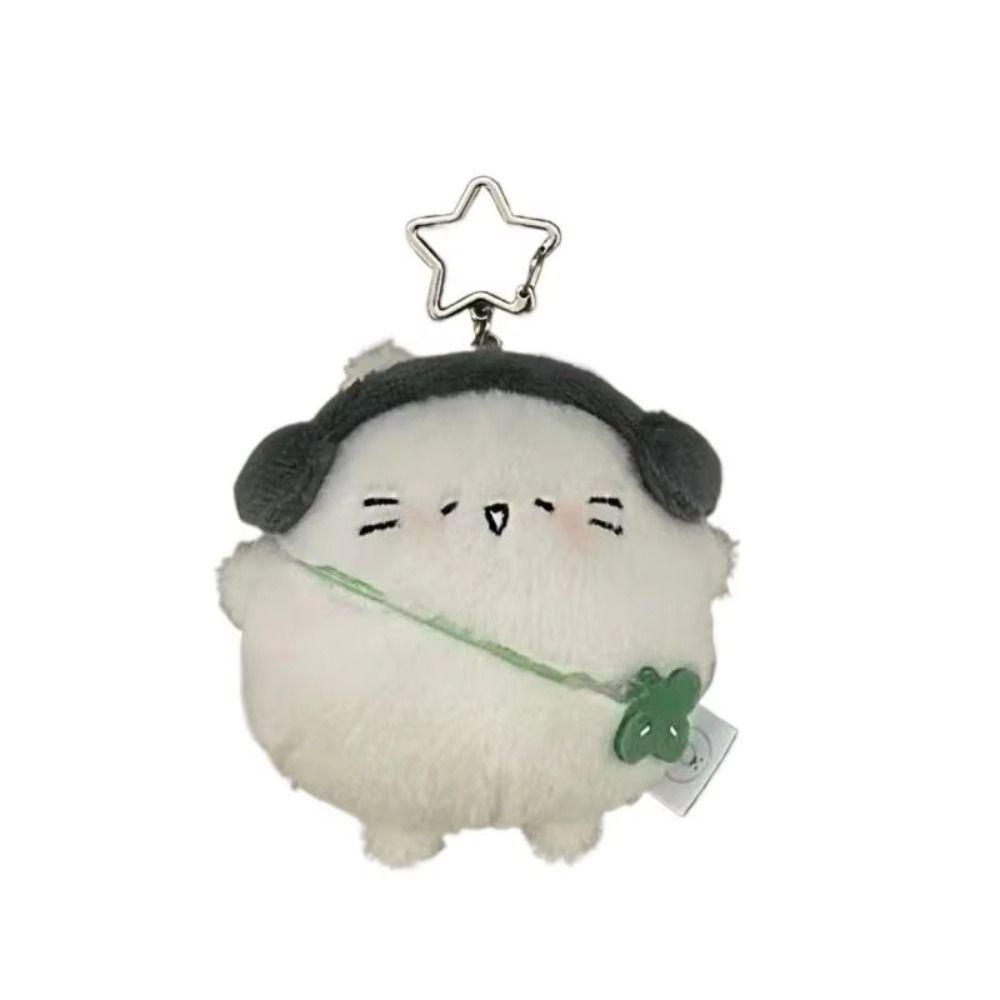 Stuffed Animal Headphones Cat Keychain Backpack Ornaments Cat Plush Doll School Bags
