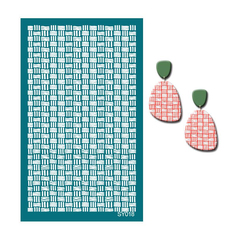 23 стиля самоклеящихся трафаретов для шелкографии для полимерной глины, листья пальмы, многоразовые сетчатые трафареты для трансферной печати, для изготовления серег и ювелирных изделий