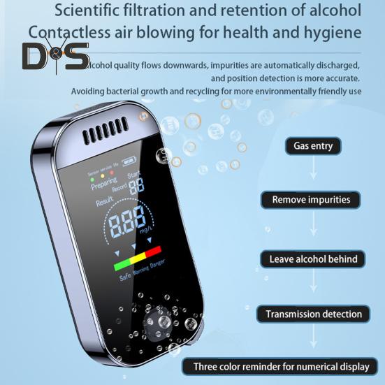 Портативный детектор респиратора Тестер ЖК-экран Цифровой дисплей Высокоэффективный смарт-чип для использования в путешествиях Компактный анализатор дыхания