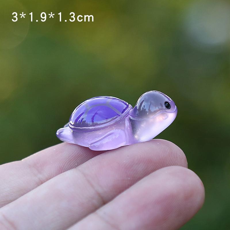 1 шт. красочная светящаяся мини-черепаха микро-ландшафтная фигурка украшение сделай сам светящаяся миниатюрная статуэтка черепахи декор для сада в горшке