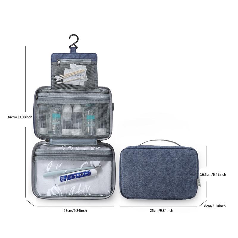 Дорожная водонепроницаемая складная косметичка с разделением на сухую и влажную воду, косметичка для хранения косметики, большая вместительная косметичка