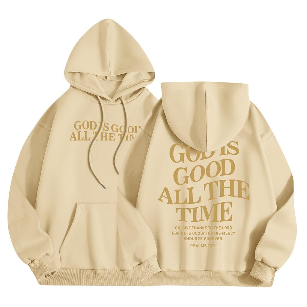 Women Outfit Sweatsuit Letter Printed Long Sleeved  Casual Hooded Sweatshirt