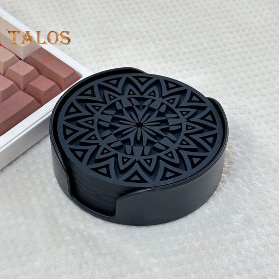 Набор из 6 силиконовых подставок для напитков, утолщенный нескользящий коврик под чашку с держателем, термостойкий поднос для кофе для горячих холодных напитков