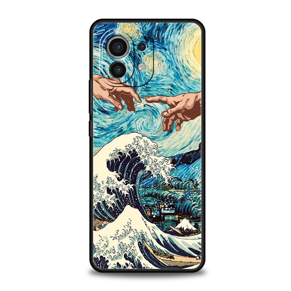 Золотой чехол Great Wave Kanagawa Surf для Xiaomi Poco X4 X3 NFC F3 F4 M3 M4 Mi Note 12T 10 12 11 Ultra 11T Pro 10T Lite 9T Cover