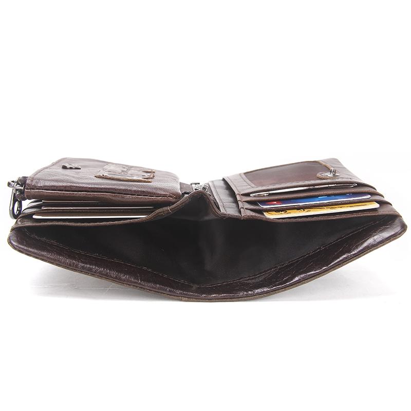 CONTACT'S Genuine Leather Wallet Men Vintage Coin Purse Male Portmane Card Holder Short Wallets