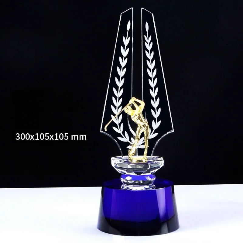 Customized High-End Sports Golf Crystal Trophy, One shot Hole, Competition Award Medal, New Home Decoration, Free Engraving, 1Pc