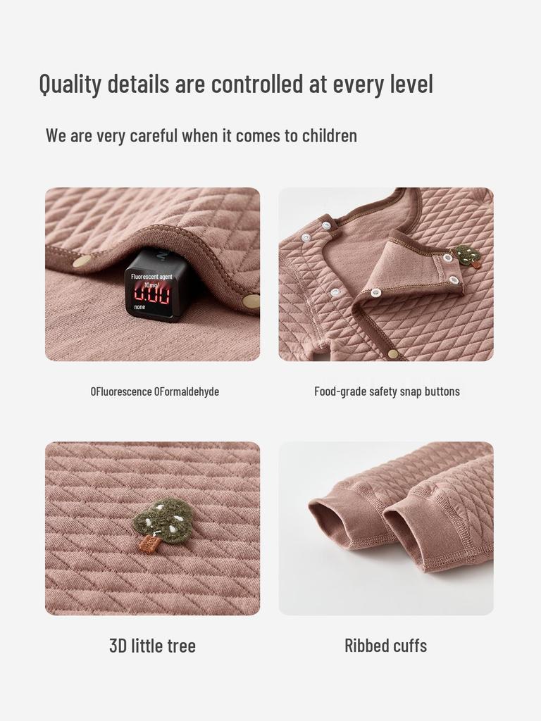 Детский ромпер с длинным рукавом класса А для весны и осени - Теплый комбинезон для младенцев с запахом