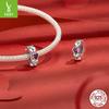 Love Splicing Diy Silicone Positioning Bracelet Beads, Fashionable And Versatile S925 Sterling Silver Heart-Shaped Beads