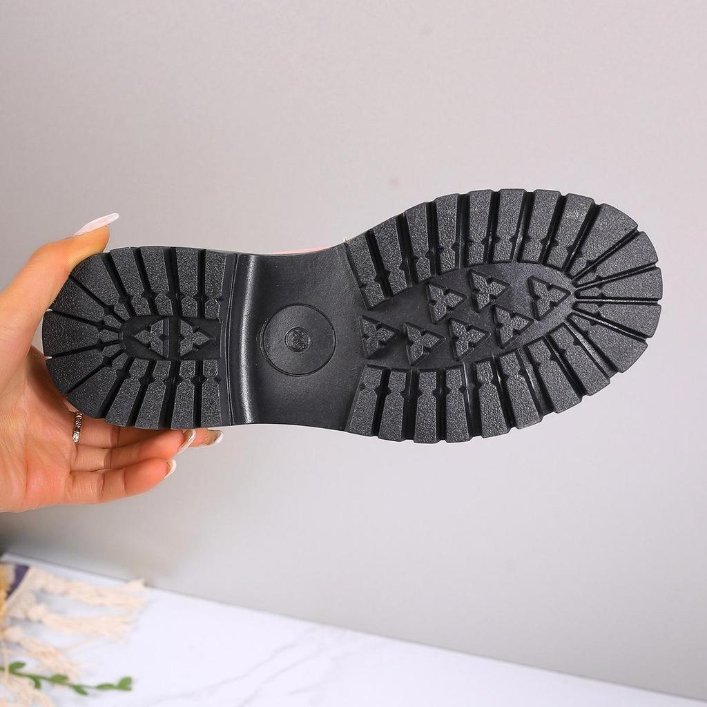 Осенние женские ретро-лоферы в британском стиле 2024 года — удобные, повседневные, на толстом каблуке и подошве, доступны в больших размерах.