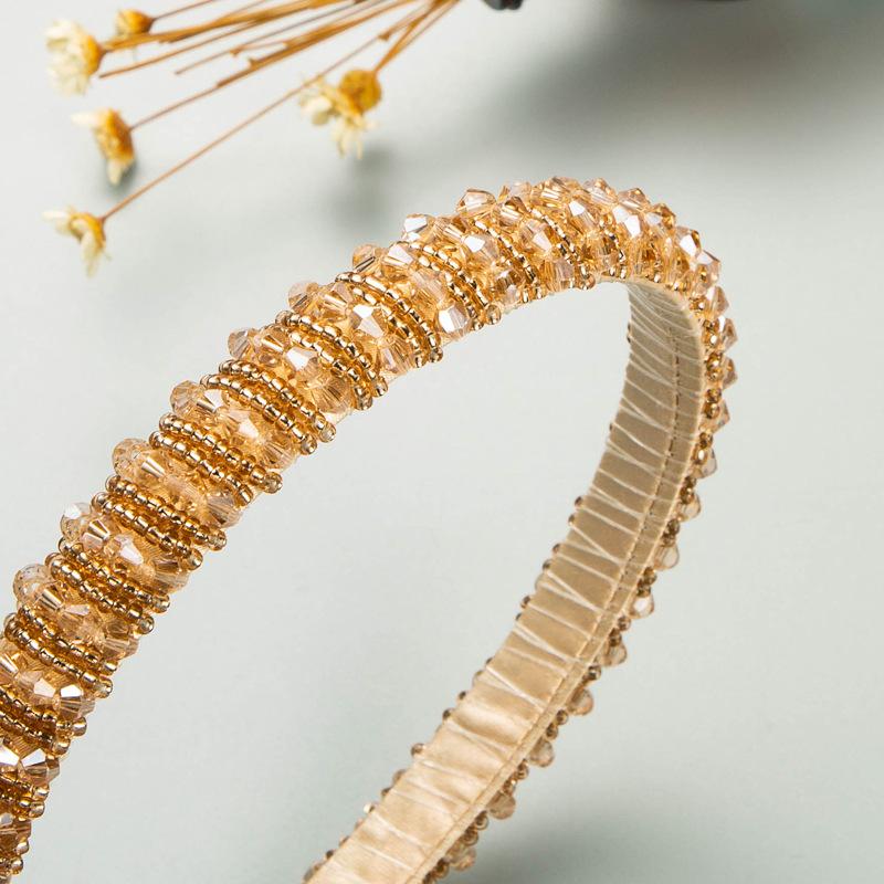 Women's Hairband Simple Hand Made Crystal Face Wash Headwear Chic Hair Hoop