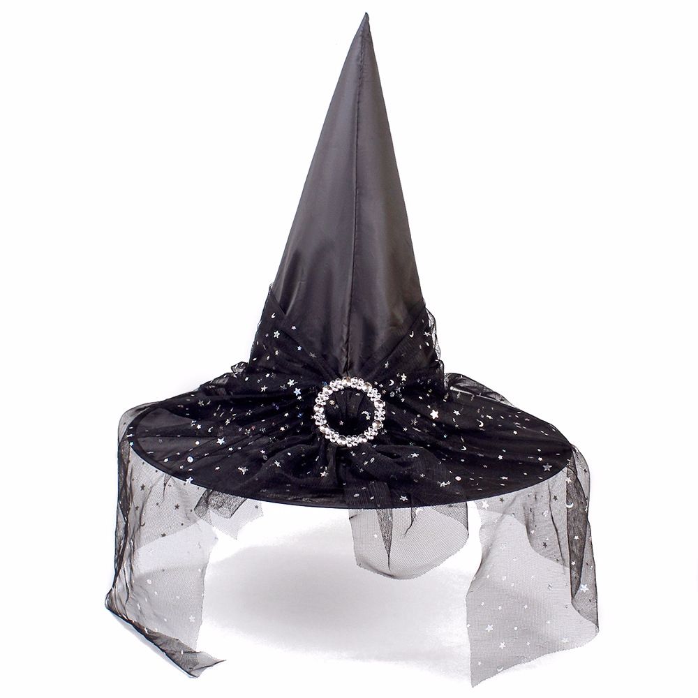 Mesh Female Hats Masquerade Hats Witch Caps Wizard Props Caps Halloween Hats Cosplay Party Hats