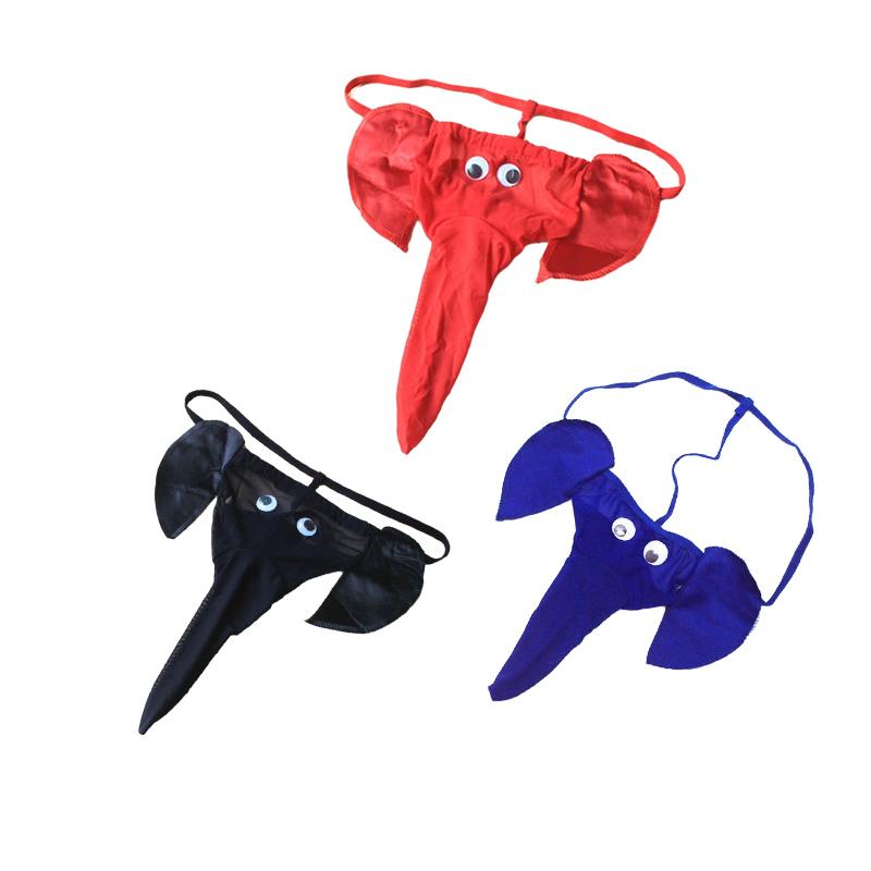 Мужские сексуальные стринги со слоном, нижнее белье, мультяшный багажник, трусики, модные стринги