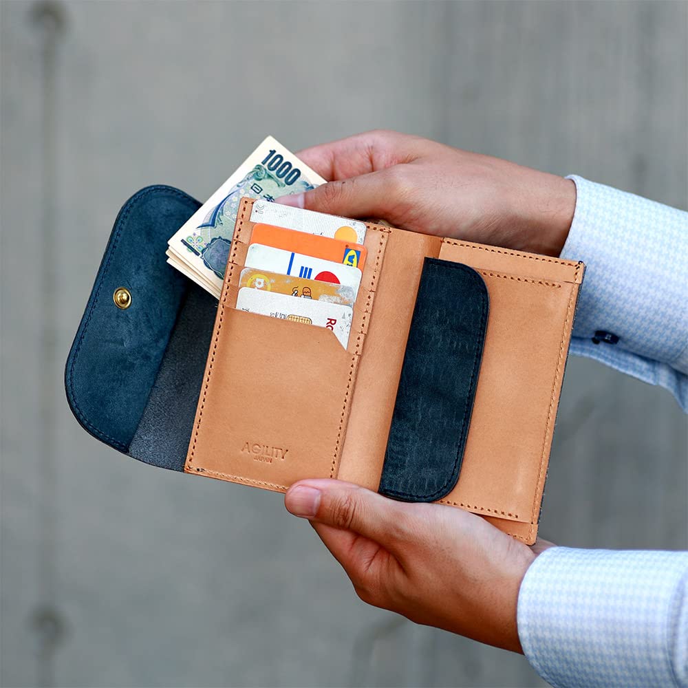 Кошелек-портмоне AGILITY affa "Calm" складной, компактный, маленький и среднего размера, мужской и женский, кожаный