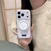 Белый и синий чехол-подставка с магнитом и цветочным принтом для iPhone 17, 16 Pro Max, 15 и 14