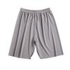 Mid-rise Elastic Waistband Pajama Shorts Ribbed Colorfast Breathable Wide Leg Men Ice Silk Pajama Pants Homewear