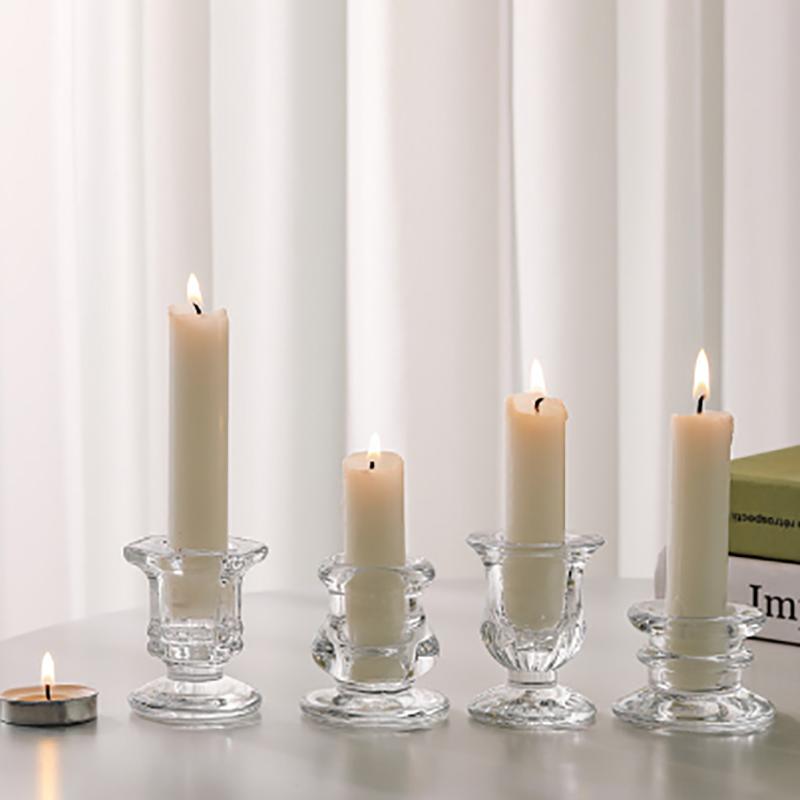 Glass Candle Holder Novelty Nordic Decor Candlestick Romantic Candle Stand Desk Accessories Wedding Centerpieces Ornaments Gifts