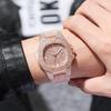 Роскошные Унисекс Полностью Алмазные Стальные Кварцевые Наручные Часы с Календарем
