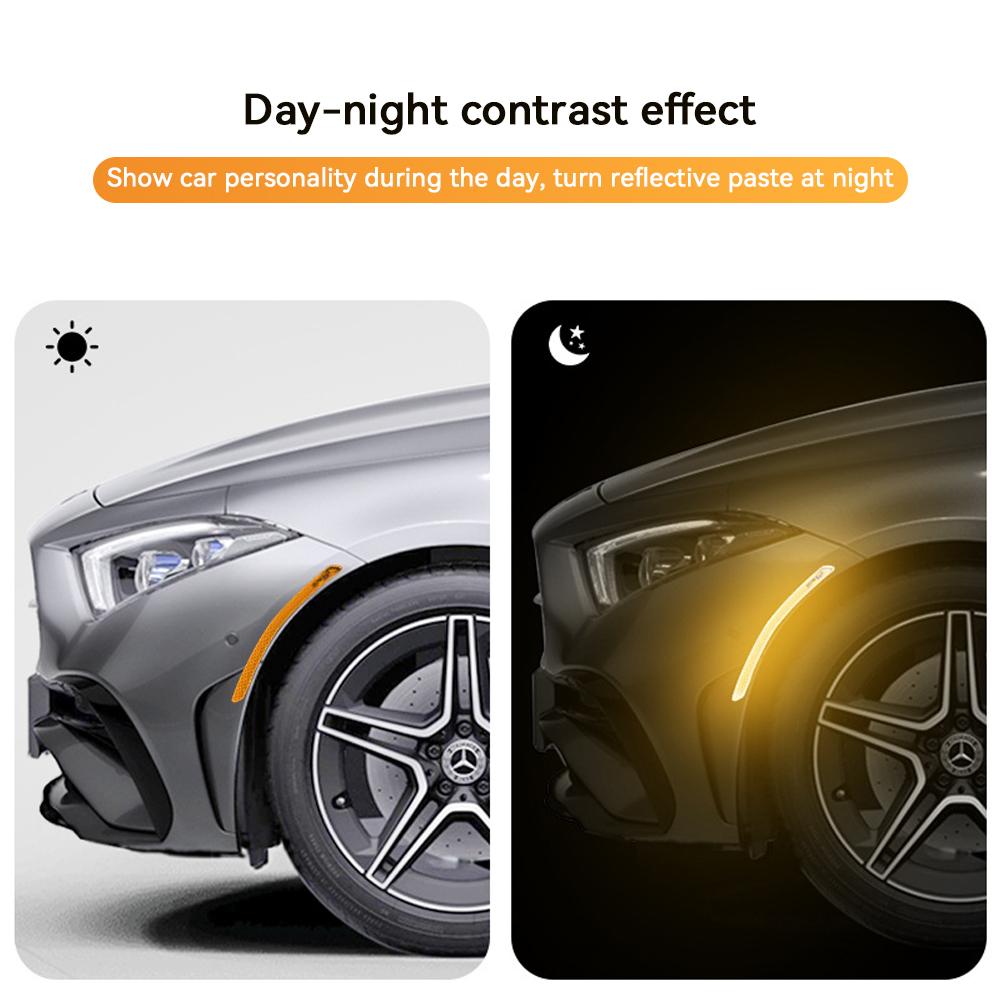 2 шт. светоотражающие автомобильные колесные арки предупреждающие наклейки маркировка наклейки для автомобиля светоотражающие полосы внешние аксессуары