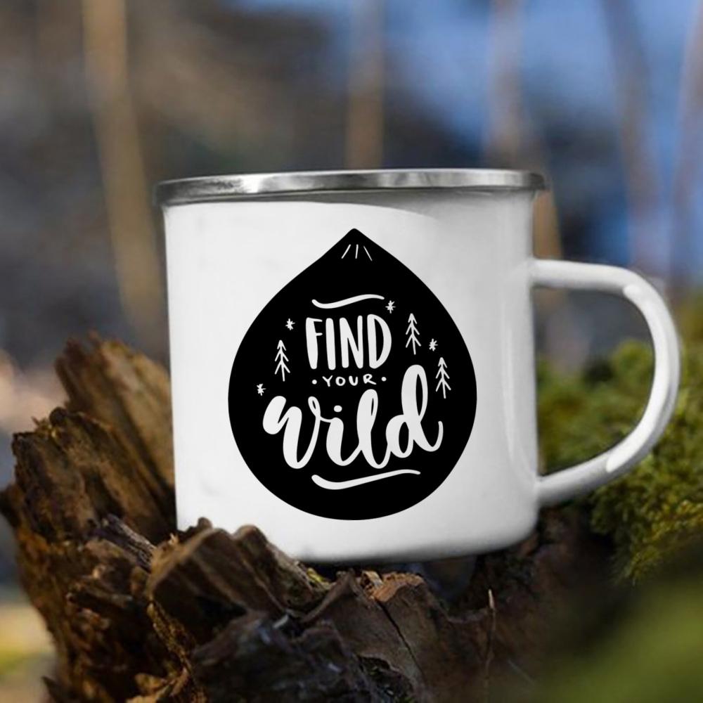 Let's Go Travel The World Camping Enamel Cup Handle Cups Coffee Tea Milk Mugs Party Best Gifts Camping Campfire Coffee Mugs