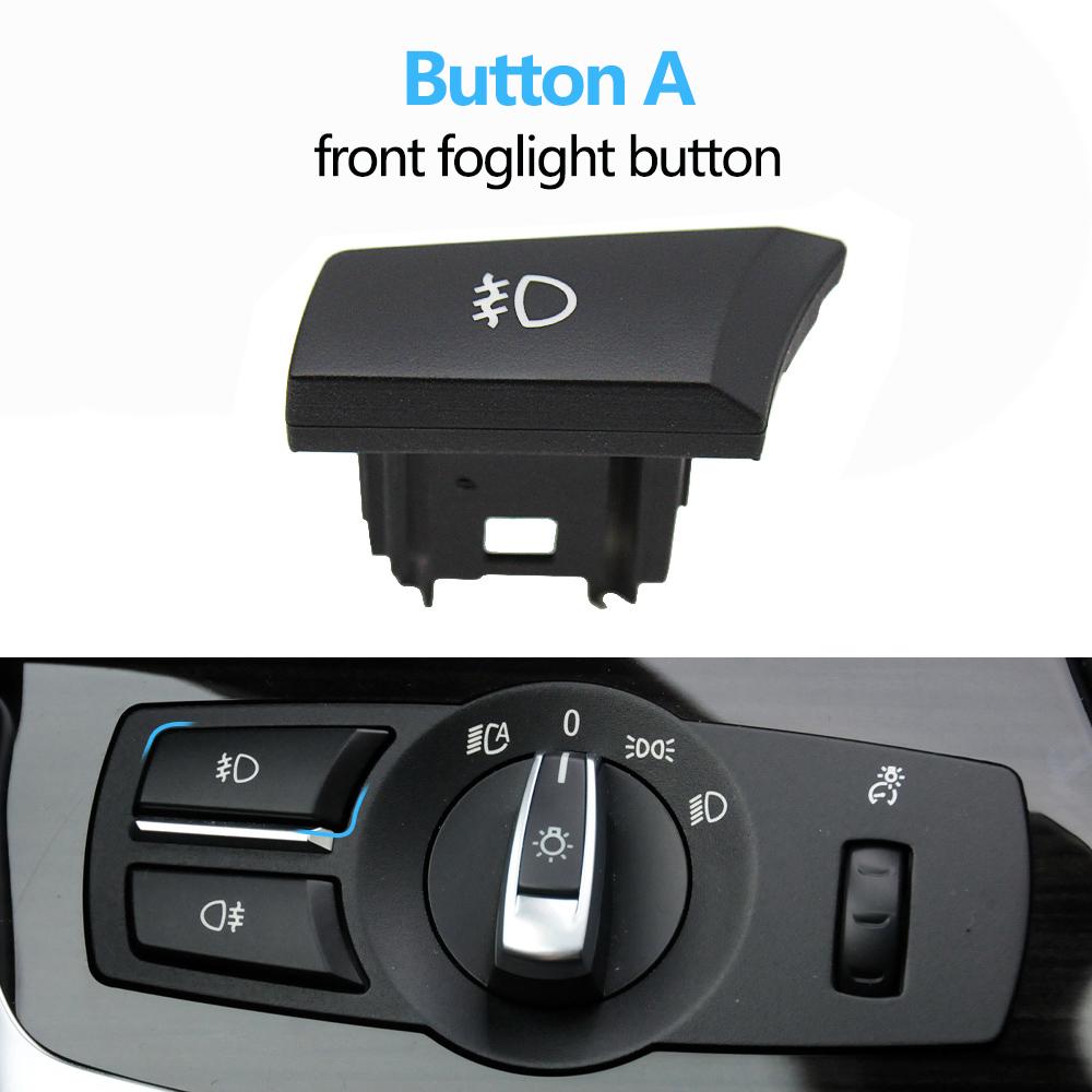 LHD RHD Headlight Lamp Rotary Button Foglight Switch Cover Panel Trim For BMW 5 5GT 6 7 X3 X4 Series F10 F11 F07 F06 F01 F25