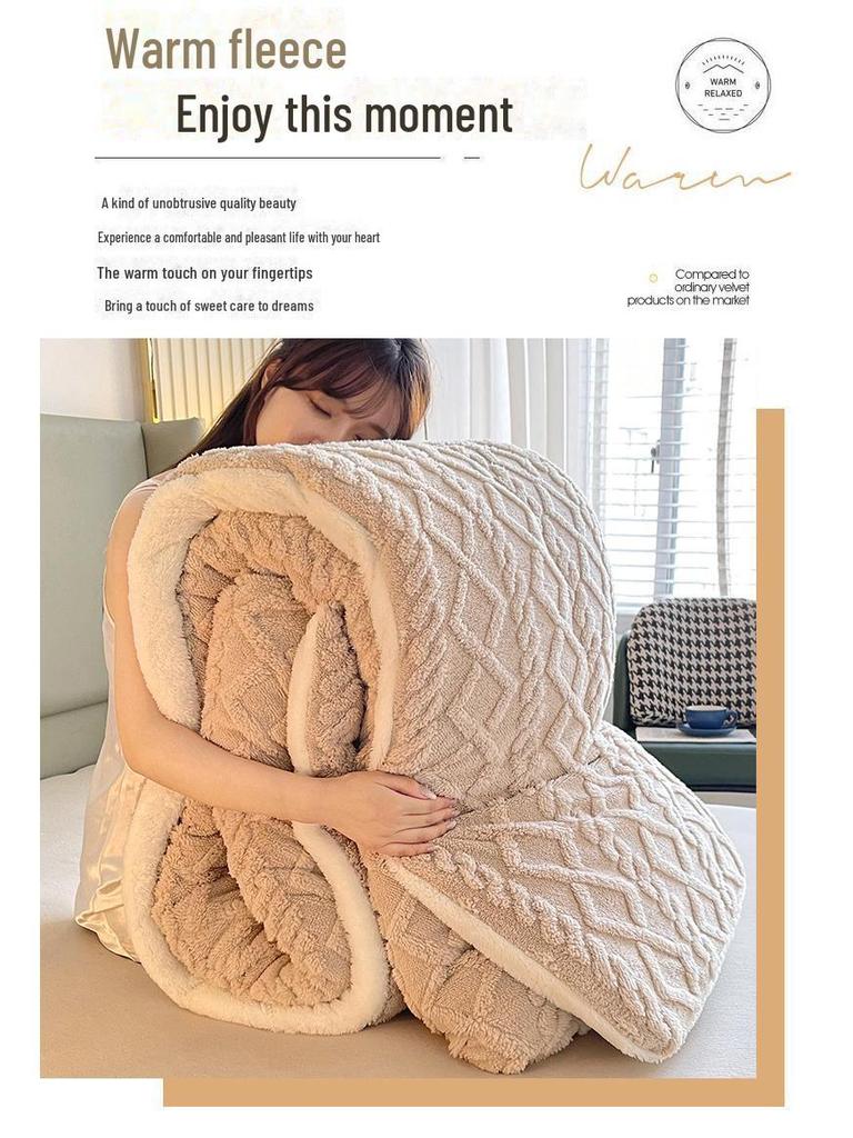 Двусторонняя основа из овечьей шерсти - толстое зимнее одеяло для студентов