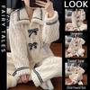 2024 Women's Warm Fleece-Lined Cotton Velvet Pajama Set - Spring/Winter Style