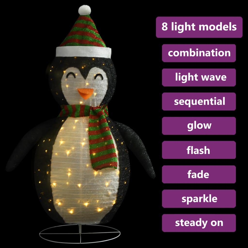 Christmas Decoration Penguin Figure LED Luxury Fabric 60 cm