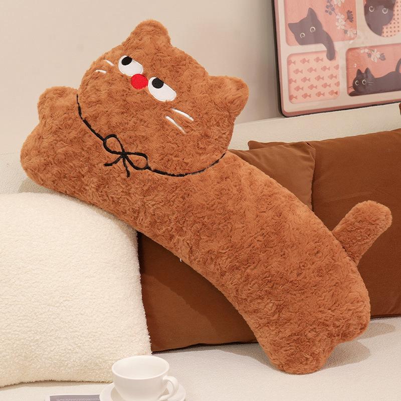 Мультяшный котенок длинная подушка изогнутая подушка детская кровать кошка декоративная подушка кукла съемный и моющийся валик