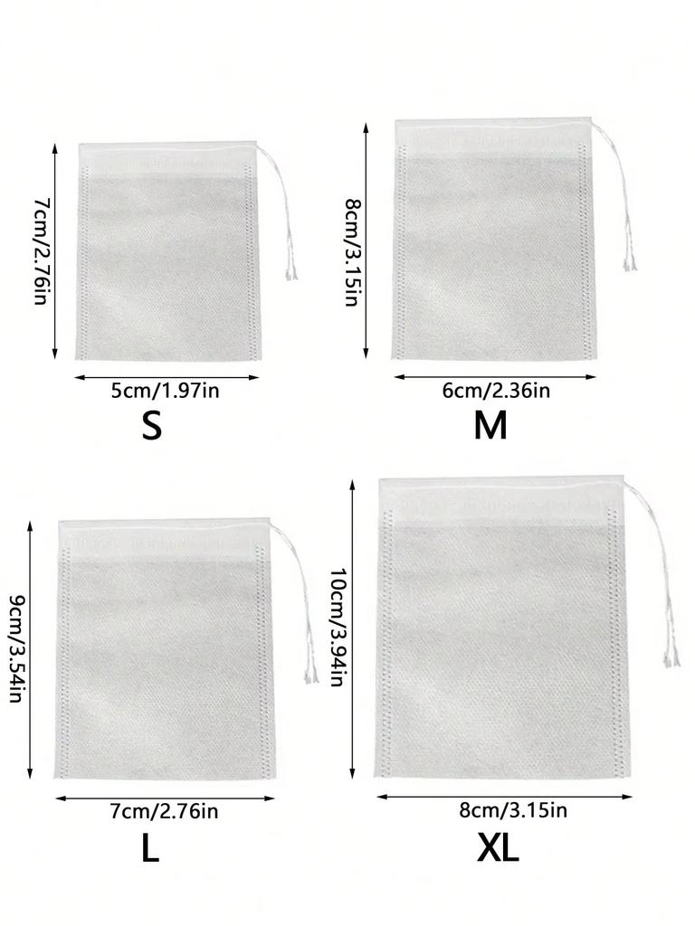 100 шт. Одноразовые чайные пакетики Фильтр-пакеты S-XL Нетканый материал Фильтры для специй Чайные пакетики для чайного инфузора со шнурком Термосварка Пищевой