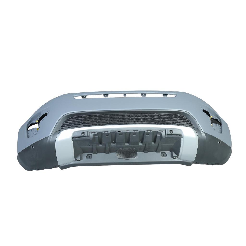 Land Rover Discovery Sport L550 Передний бампер с парктрониками, форсунками омывателя и серебристой изогнутой накладкой