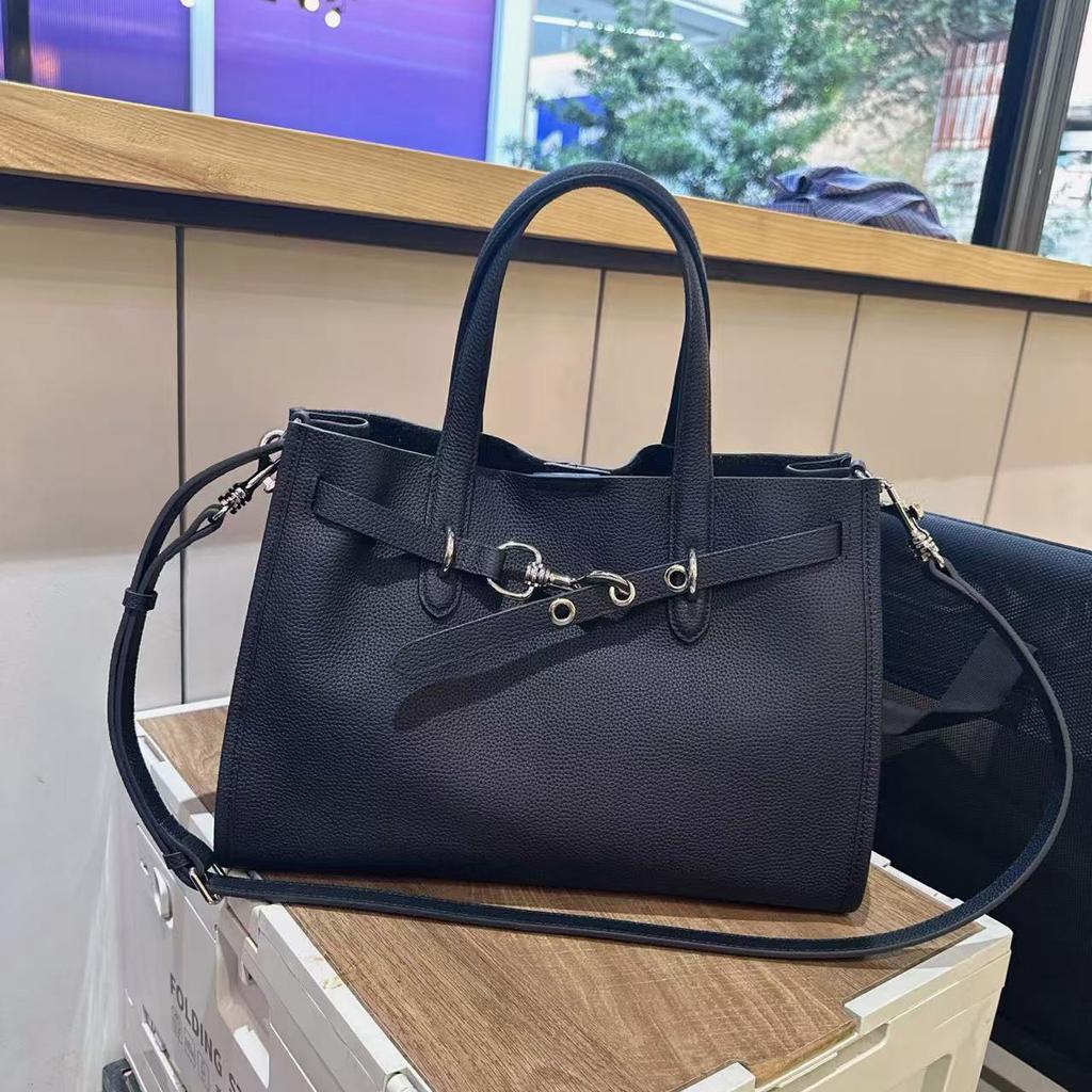 Cross-border bags 2025 new commuter big bags, leather simple tote bags, large-capacity first-layer cowhide handbags