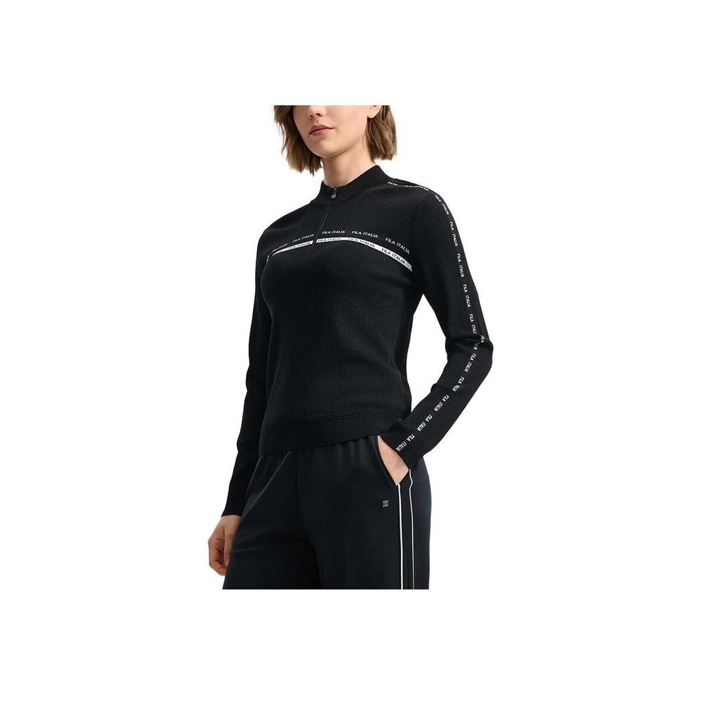 Fila Белый Модный Универсальный Вязаный Свитер Женские топы Черный F11W533404FBK