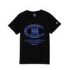 Champion Short Sleeve Round Big School Kids' T-Shirt, Neck, Logo, Boys, Black, CK-ZS322