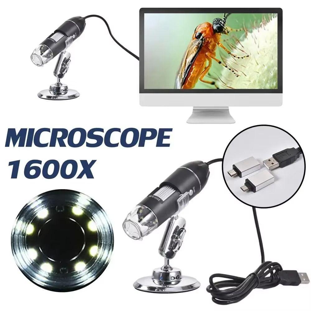 1600X/1000X/500X USB Digital Microscope Portable LED Magnifier Microscopes Laboratory Use